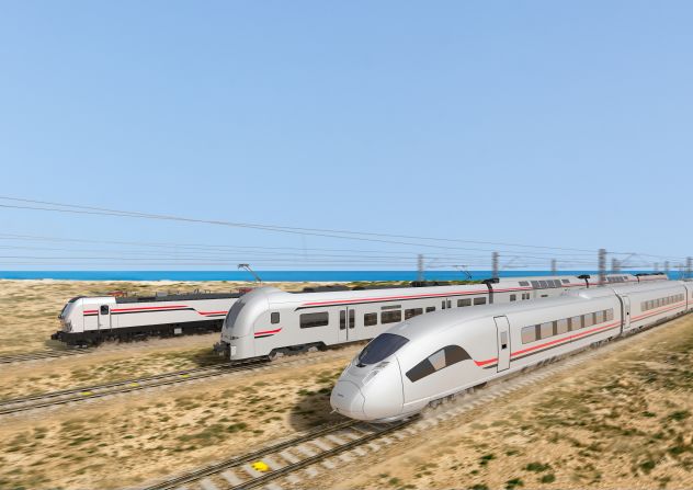 <strong>Egypt's plan for high-speed rail -- </strong>Plans for Egypt's first <a href="index.php?page=&url=https%3A%2F%2Fpress.siemens.com%2Fglobal%2Fen%2Fpressrelease%2Fsiemens-mobility-signs-landmark-mou-install-egypts-first-ever-high-speed-rail-system" target="_blank" target="_blank">high-speed rail </a>were announced in January 2021. In May this year, Siemens announced it had finalized a <a href="index.php?page=&url=https%3A%2F%2Fpress.siemens.com%2Fglobal%2Fen%2Fpressrelease%2Fsiemens-mobility-finalizes-contract-2000-km-high-speed-rail-system-egypt" target="_blank" target="_blank">8.1 billion euro ($8.31 billion) contract</a> with its partners and the Egyptian government for a 2,000-kilometer (1,243-mile) rail system linking 60 cities across the country. (Pictured: a rendering of future fleet carriages.)