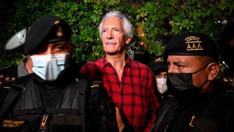 Guatemalan journalist Jose Ruben Zamora, president of the newspaper El Periodico, is seen after being arrested in Guatemala City, on July 29, 2022.