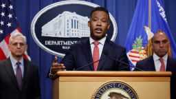 Assistant U.S. Attorney General Kenneth Polite announces the resolution of a foreign-bribery investigation with Glencore International AG, an Anglo-Swiss commodities company, during a news conference at the Department of Justice's Robert F. Kennedy Building on May 24, 2022 in Washington, DC. 