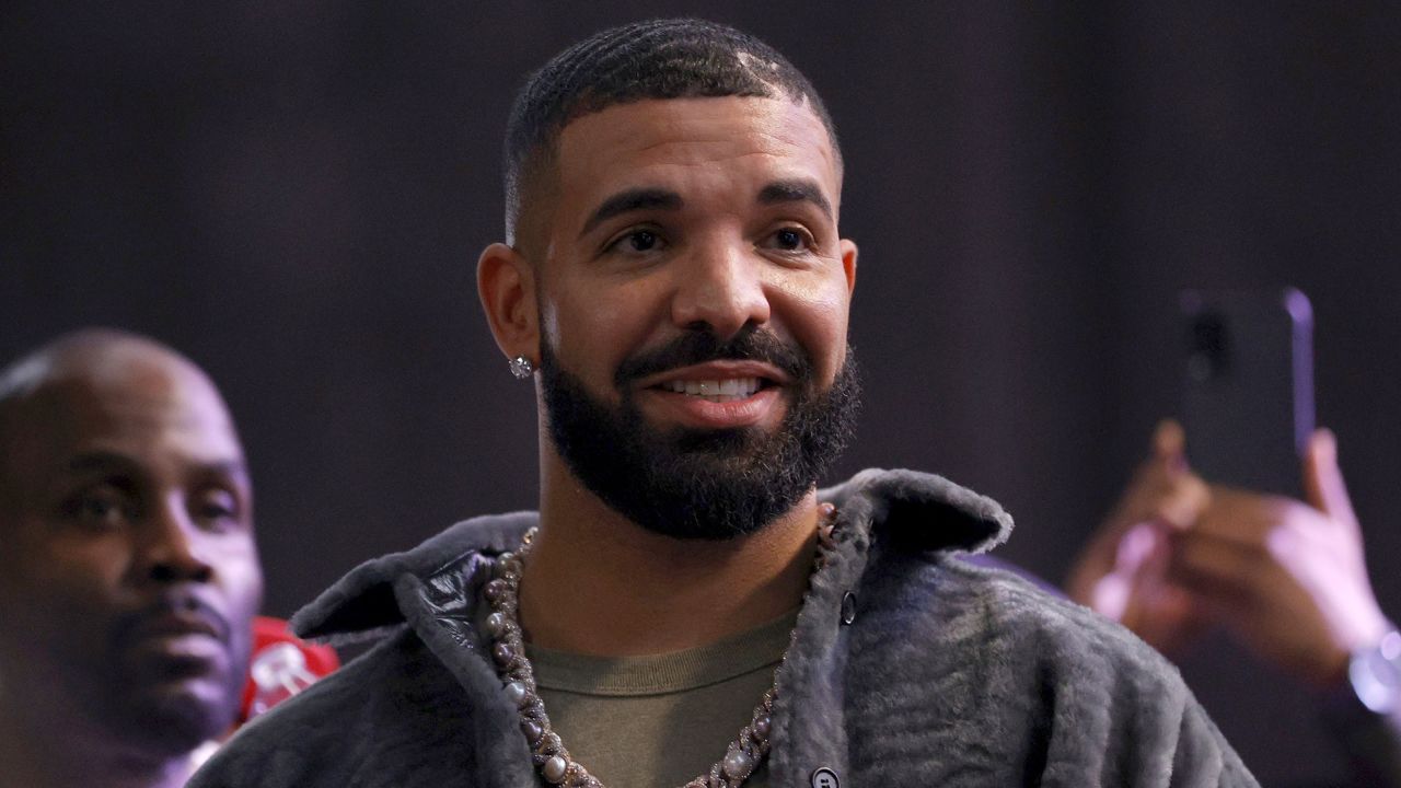 Drake attends Drake's Till Death Do Us Part rap battle on October 30, 2021, in Long Beach, California. 