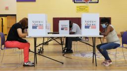 People vote during Primary Election Day at Barack Obama Elementary School on August 02, 2022 in St Louis, Missouri. Voters in Missouri are voting on Primary Election Day with the Senate being state's top race after the retirement of Republican Roy Blunt.