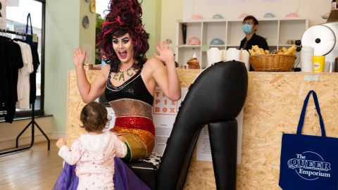 Samuels, who performs as Aida H Dee at Drag Queen Story Hour, told CNN some of the young attendees of his event find "joy" when they see themselves reflected in his persona. 