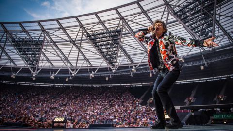 Mick Jagger performing, as seen in 'My Life as a Rolling Stone.'