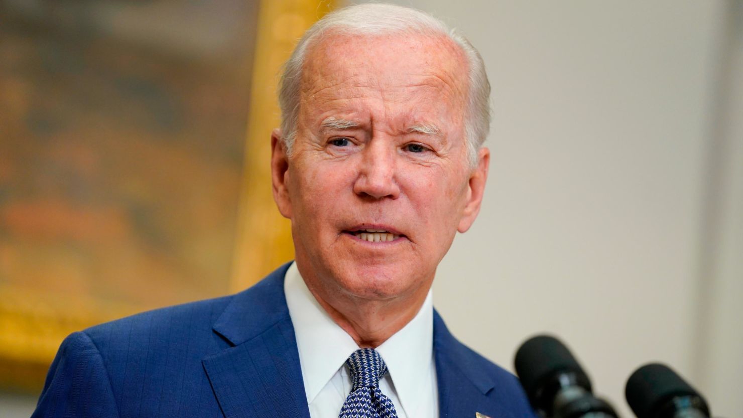 President Joe Biden speaks about abortion access during an event in the Roosevelt Room of the White House, Friday, July 8, 2022, in Washington.