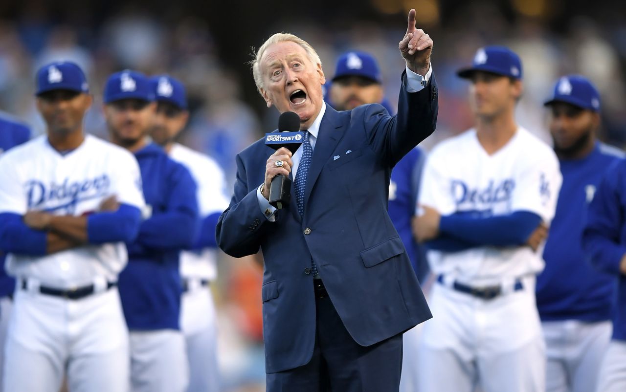 Legendary broadcaster Vin Scully, the voice of the Los Angeles Dodgers for more than six decades, died at the age of 94, the team announced on August 3.