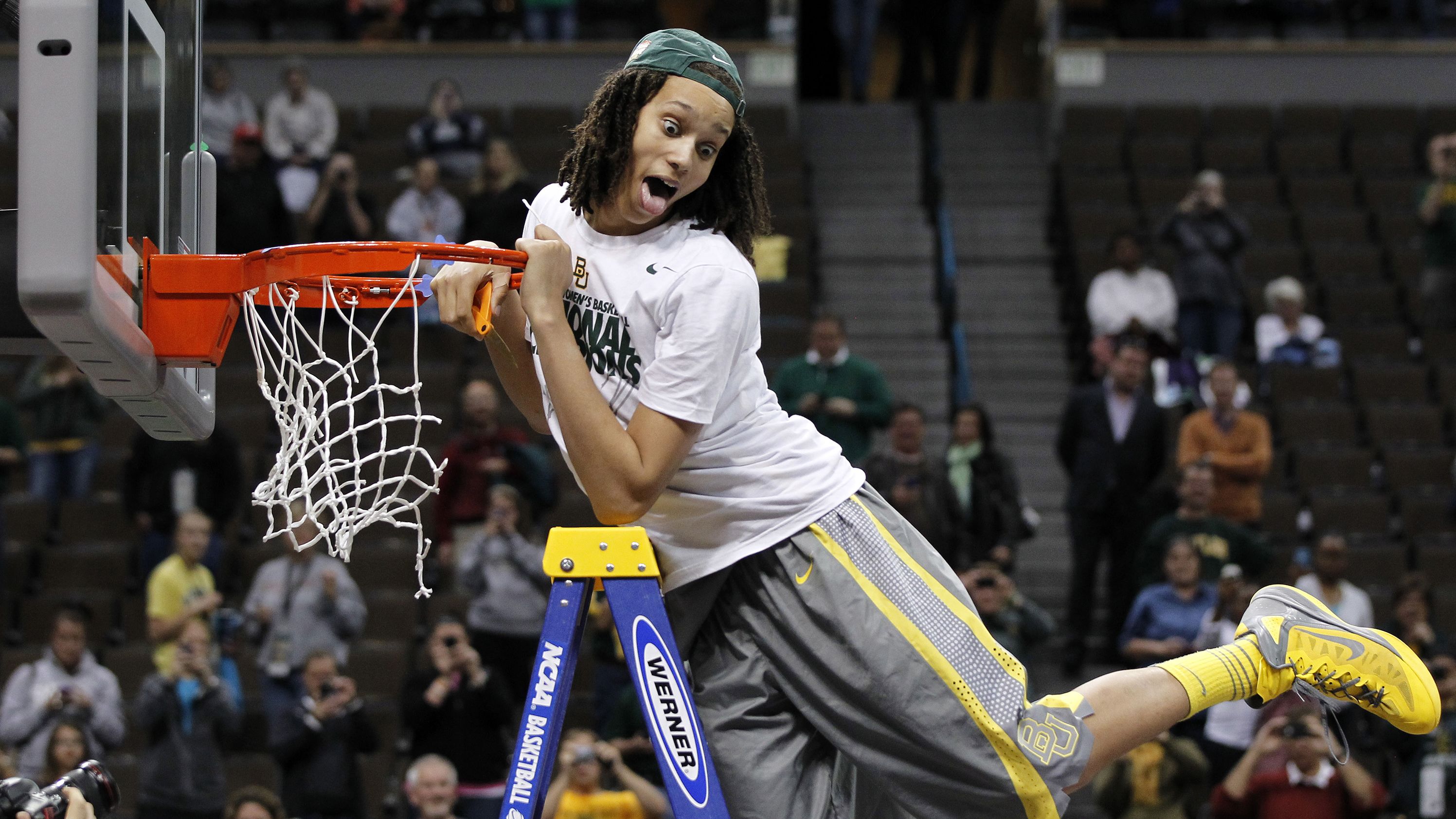 Griner celebrates after Baylor won the NCAA title in 2012. She was named the Final Four's Most Outstanding Player as Baylor went 40-0 on the season.