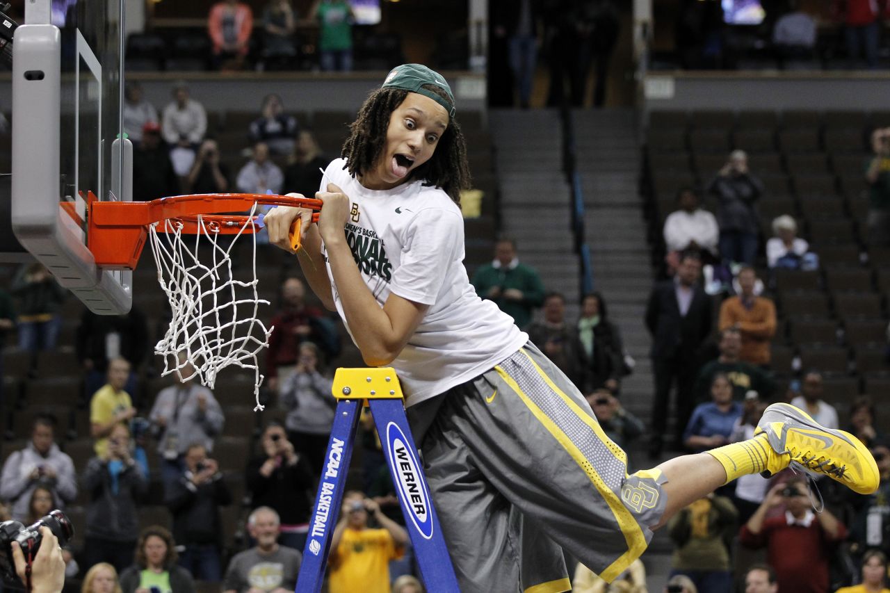 Griner celebrates after Baylor won the NCAA title in 2012. She was named the Final Four's Most Outstanding Player as Baylor went 40-0 on the season.