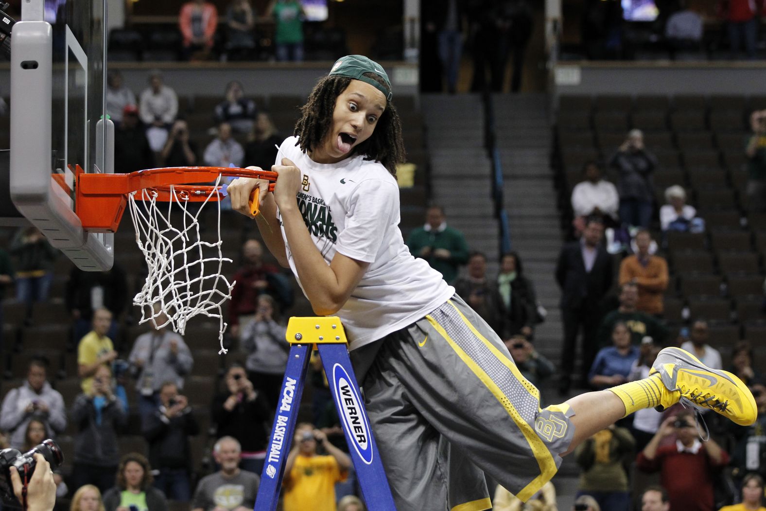 Griner celebrates after Baylor won the NCAA title in 2012. She was named the Final Four's Most Outstanding Player as Baylor went 40-0 on the season.