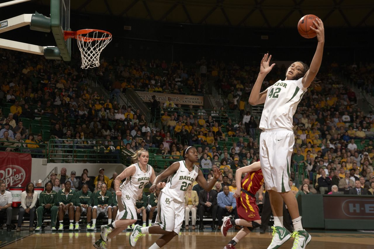 Griner playing against Iowa State at the Ferrell Center in Waco, Texas, in March 2012.