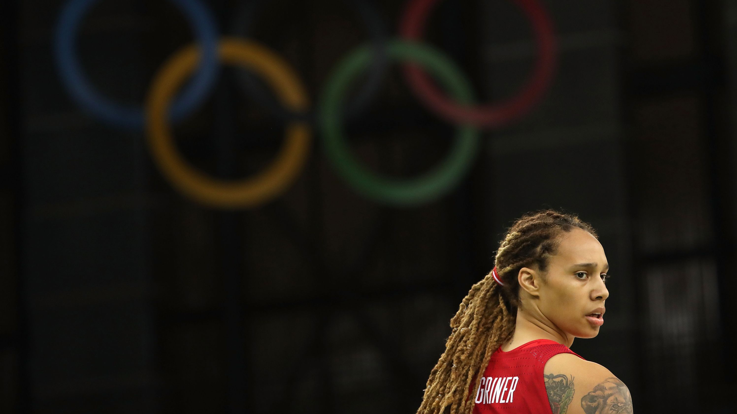 Griner plays against Spain at the Rio Olympics in 2016.