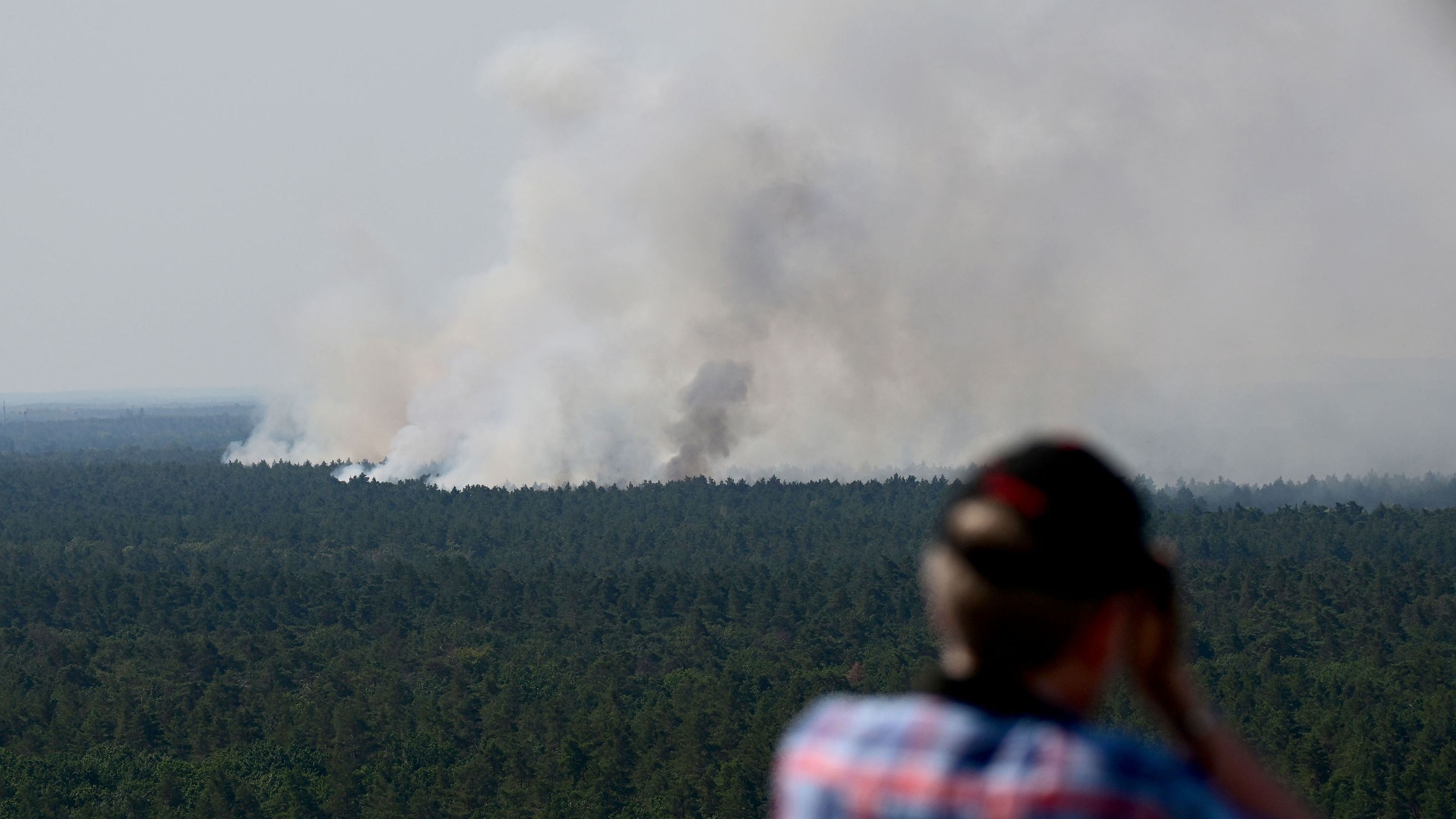 Smoke seen over the Grunewald forest on Thursday.