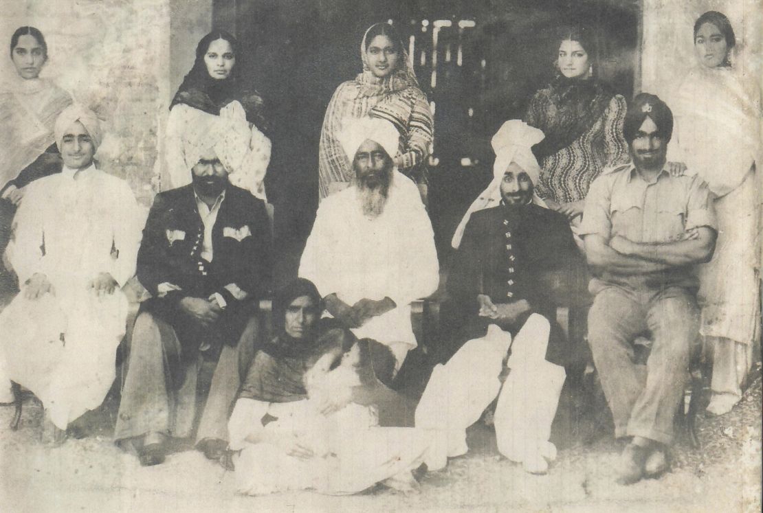 The Dhillon family -- including baby Baljit -- pictured in their ancestral home near Lahore, early 1940s.