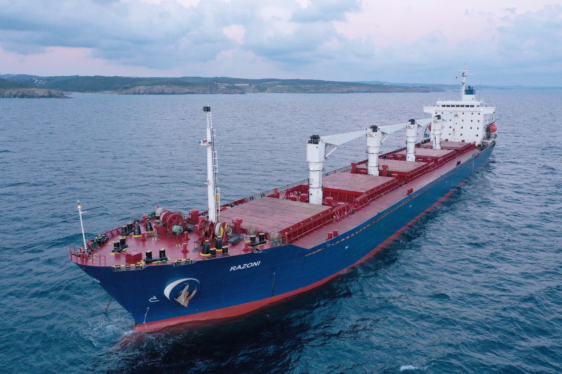 The Razoni is carrying around 26,500 metric tons of corn.