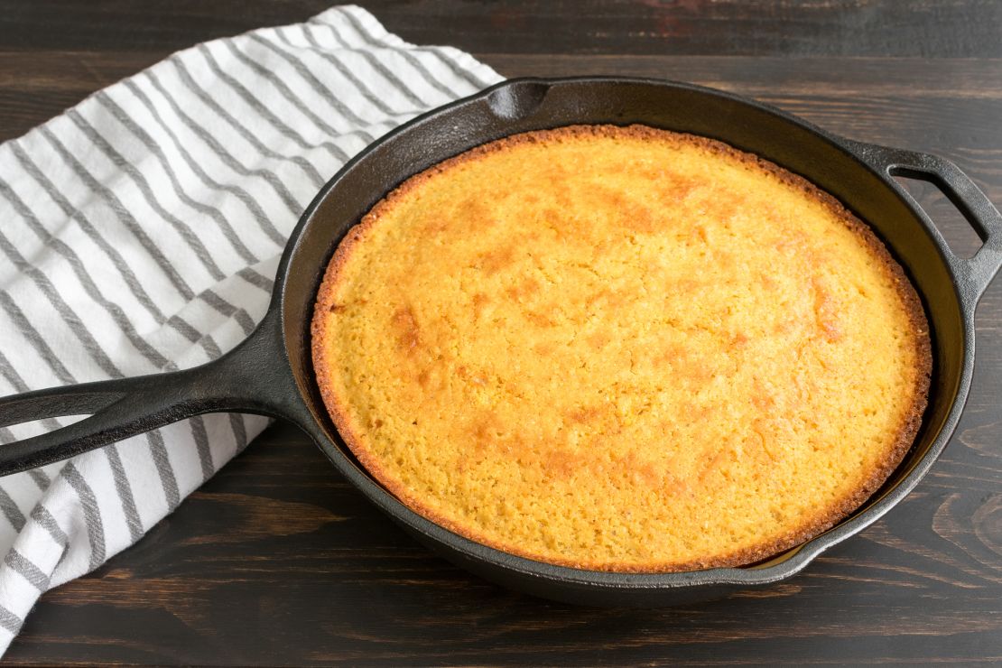 Savor the crunchy browned crust of cornbread after baking it in a cast-iron skillet.