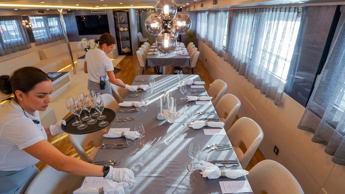 Now the dining area is a more intimate affair.