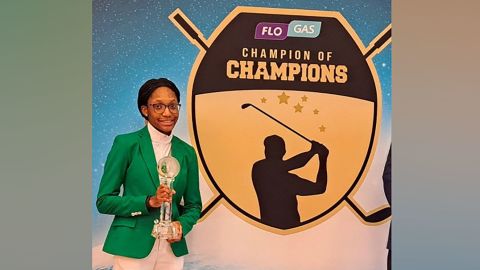 Golfer Iyene Essien recently came in second place at the Champion of Champions World Championship in Northern Ireland.
