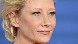 Anne Heche, here in March, was injured in a car accident on Friday.