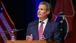 FILE - Tennessee Gov. Bill Lee speaks Feb. 8, 2021, in Nashville, Tenn. Lee faces three Democratic challengers as the state's early voting period for the primary election begins Friday. 
