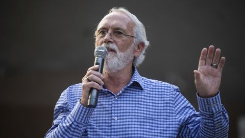 Rep. Dan Newhouse (R-Wash.) speaks during a rally in support of protecting the lower Snake River dams from being breached in Richland, Wash., Aug 1., 2022.