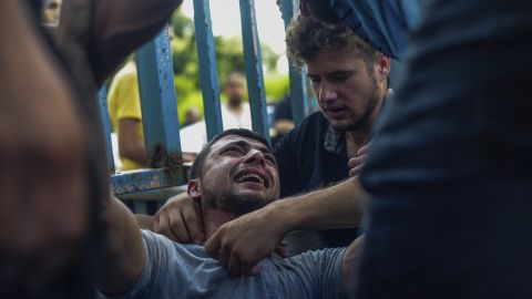 Palestinians mourn Tayseer Al-Jabari, an Islamic Jihad commander who was killed in an Israeli airstrike.