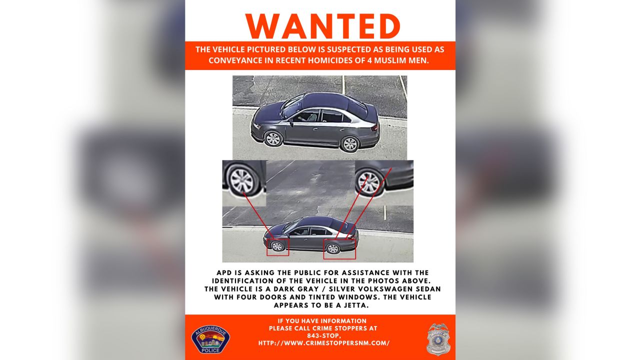 The vehicle of interest in the recent killings of four Muslim men in Albuquerque, New Mexico.