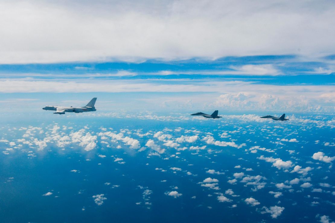 PLA jets conduct maneuvers around Taiwan on August 7, 2022.