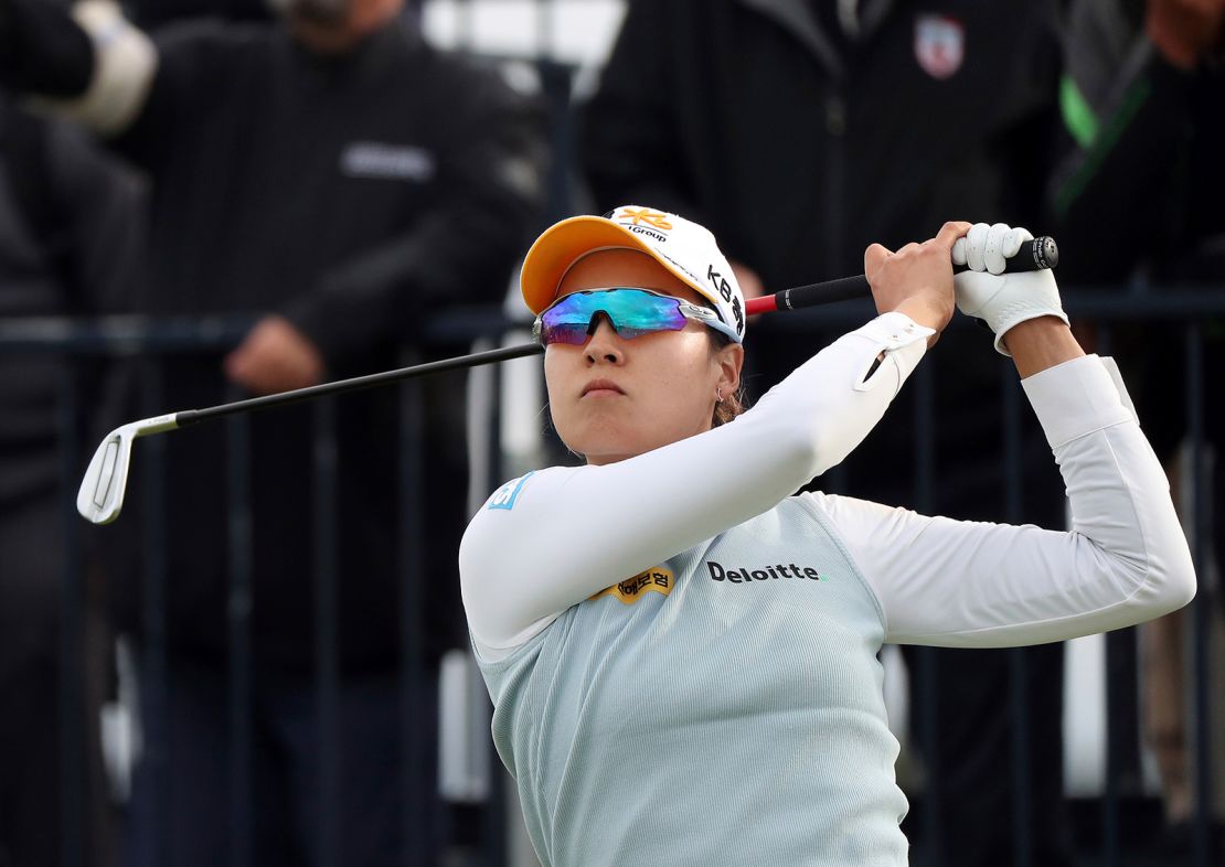 Chun plays her tee shot from the 13th during the final round.