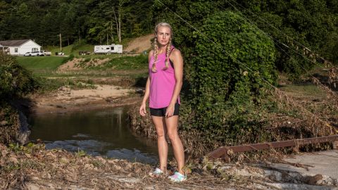 Kayla Slone, whose home was spared from the worst of the floods, has been helping more vulnerable members of her community.
