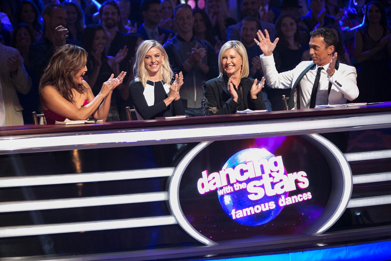 Newton-John appears on an episode of "Dancing With the Stars" in 2015.