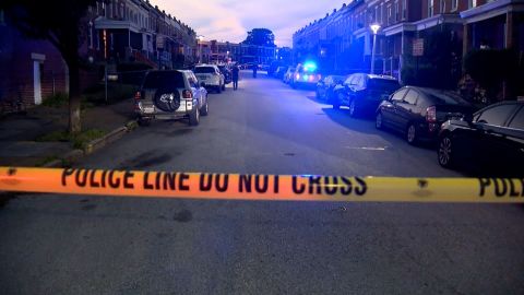The scene where Baltimore police said a 9-year-old boy fatally shot a 15-year-old girl while playing with a gun Saturday. 