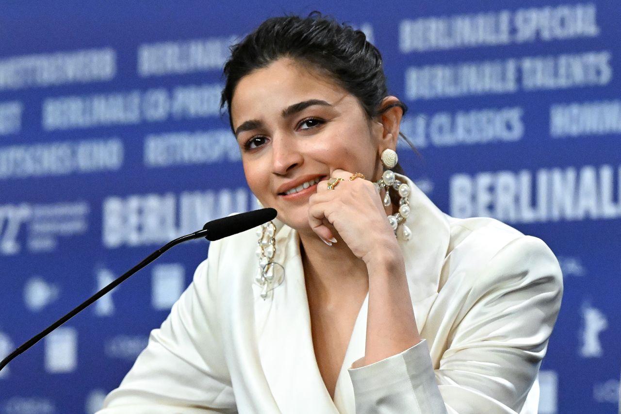 Alia Bhatt pictured promoting her recent movie "Gangubai Kathiawadi" during the 72nd Berlinale International Film Festival Berlin in Germany.