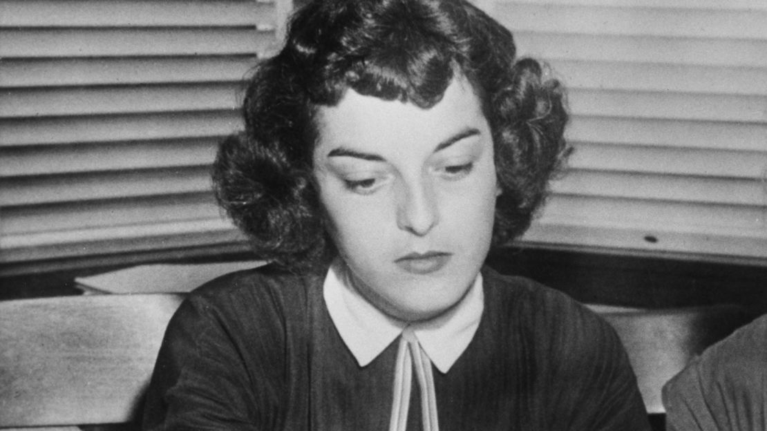 Carolyn Bryant, shown in September 1955 sitting in the office of her husbands' lawyer.