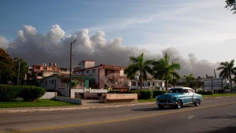 Smoke rises from a deadly fire at a large oil storage facility in Matanzas, Cuba on August 9.