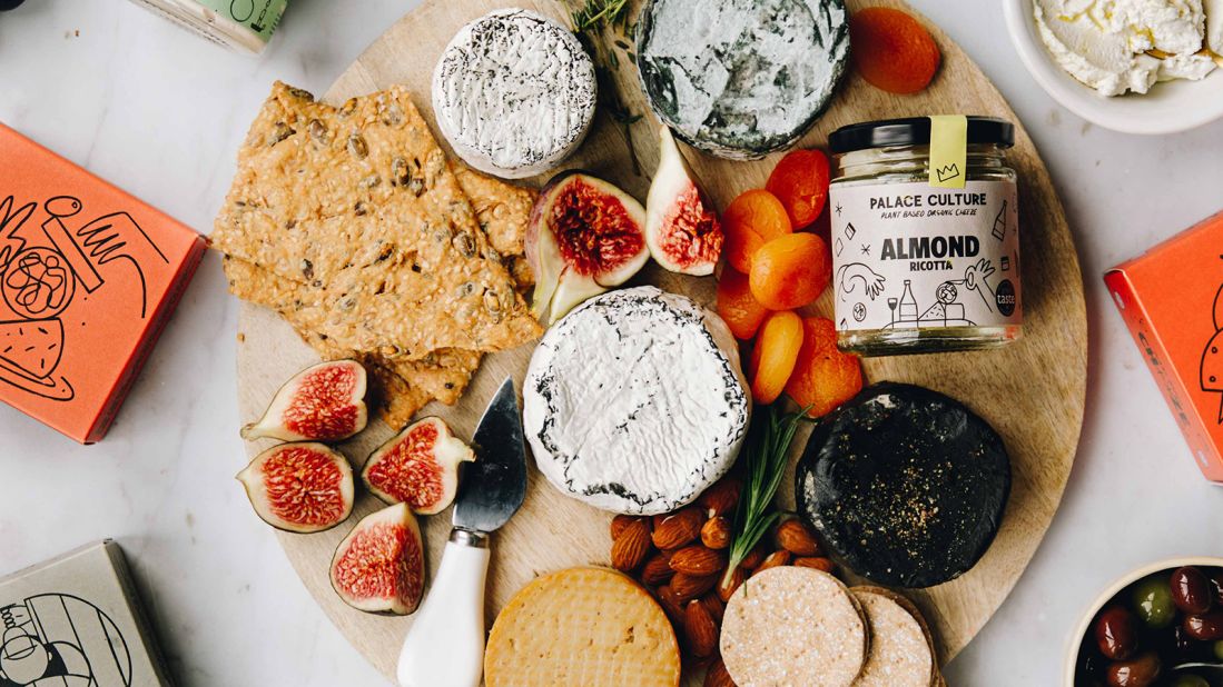 Being plant-based means no dairy. But <a href="https://www.palaceculture.co.uk/" target="_blank" target="_blank">Palace Culture</a> has created a variety of vegan, dairy-free cheeses (pictured) from cashew and almond milk that are sold across the UK.  Closely mimicking real cheeses, the selection ranges from brie wheels to feta chunks and even a Roquefort-style moldy cheese.