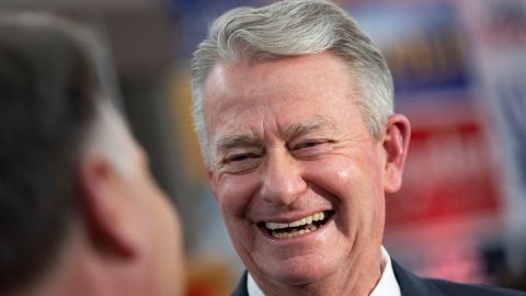 Idaho Gov. Brad Little laughs while talking with media after declaring victory in the gubernatorial primary during the Republican Party's primary election celebration Tuesday, May 17, 2022, at the Hilton Garden Inn hotel in Boise, Idaho.