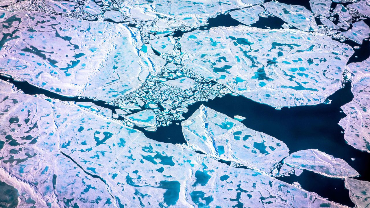 Sea ice melting in July.