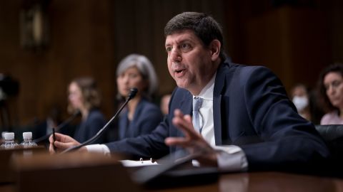 Steve Dettelbach testifies before the Senate Judiciary Committee during his confirmation hearing, Wednesday, May 25, 2022. 