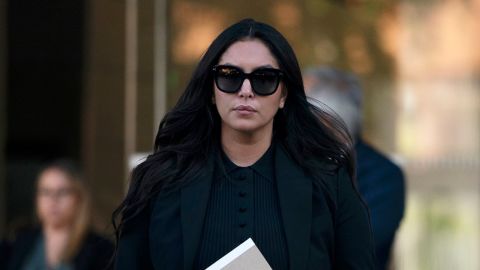 Vanessa Bryant leaves a federal courthouse in Los Angeles on August 10, 2022.
