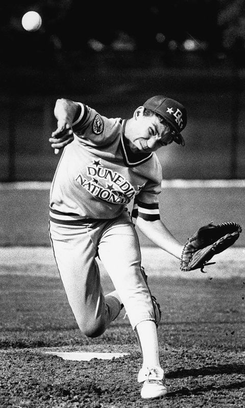 A young DeSantis plays Little League Baseball in 1991. DeSantis was born in Jacksonville, Florida, in 1978, and he lived much of his childhood in Dunedin, Florida.