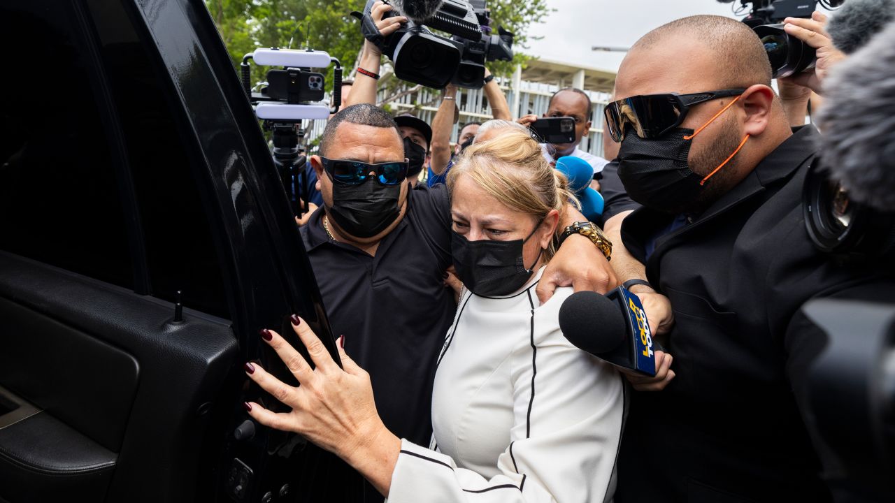 Former governor of Puerto Rico Wanda Vázquez leaves court in San Juan after her arrest on bribery charges August 4, 2022.