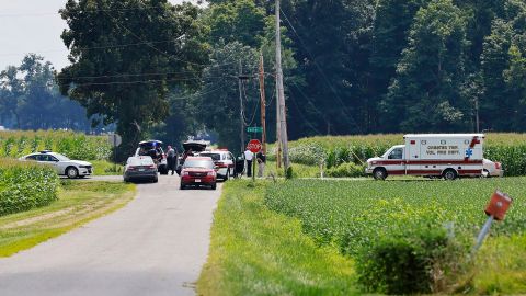 The area near a standoff between the suspect, who was fatally shot,  and authorities.
