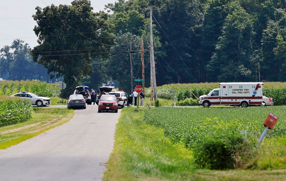 The area near a standoff between the suspect, who was fatally shot,  and authorities.