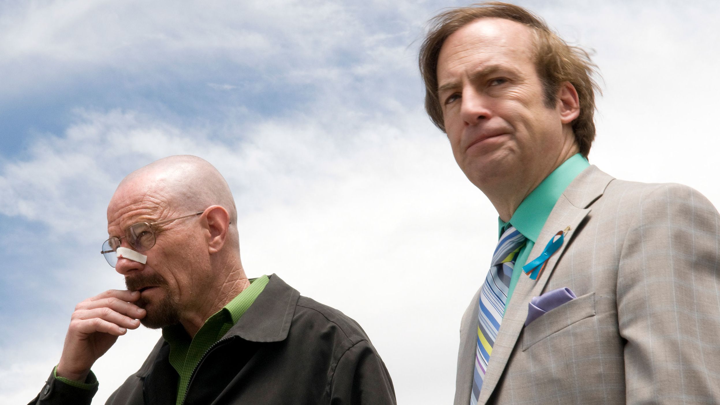 Bryan Cranston as Walter White and Bob Odenkirk as Saul Goodman in the fourth season of 'Breaking Bad.'