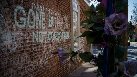 A Heather Heyer memorial in Charlottesville, Virginia, on Nov, 18, 2021.