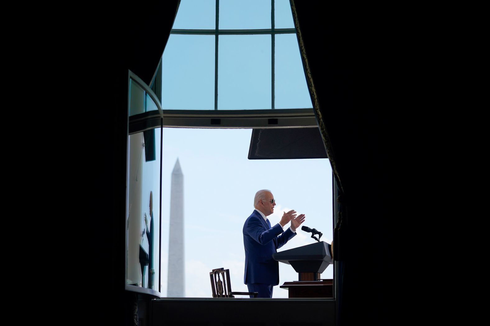 US President Joe Biden speaks at the White House on Friday, August 5. <a href="https://www.cnn.com/2022/08/05/politics/biden-covid-fraud-bills/index.html" target="_blank">He then signed into law</a> two bipartisan bills aimed at holding accountable individuals who commit fraud under pandemic relief programs.