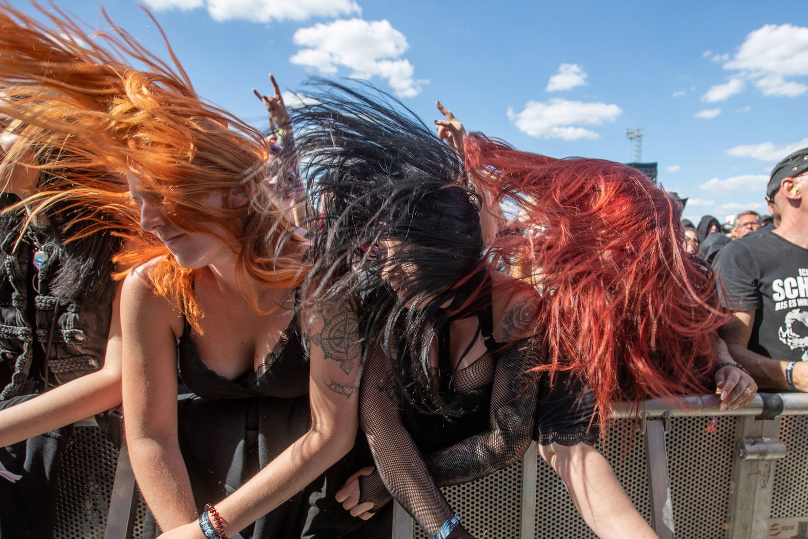 Music fans enjoy the return of the M'era Luna festival in Hildesheim, Germany, on Saturday, August 6.
