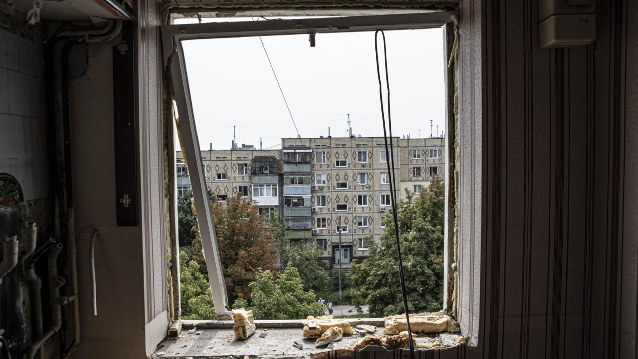 Many buildings in Nikopol have been damaged due to the Russian attacks, according to Ukrainian officials.