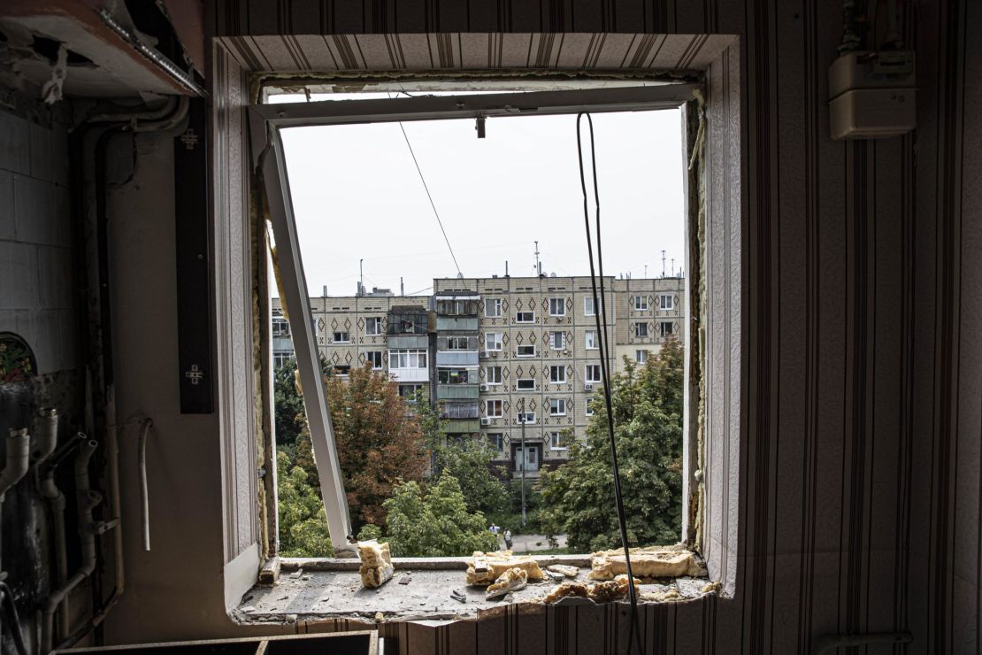 Many buildings in Nikopol have been damaged due to the Russian attacks, according to Ukrainian officials.