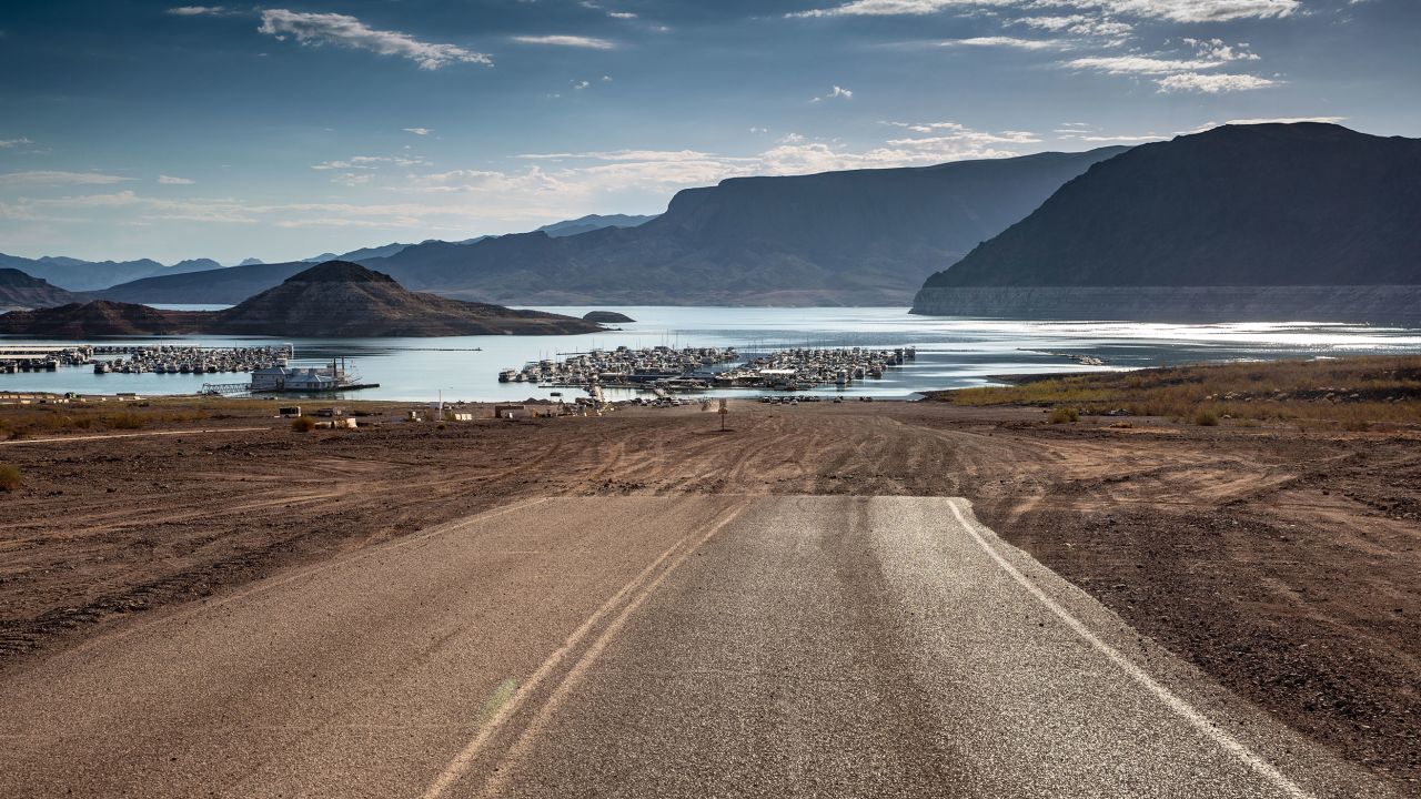The Hemenway boat ramp at the marina on Lake Mead.