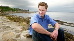 Prince William posing on a beach near his university home. 